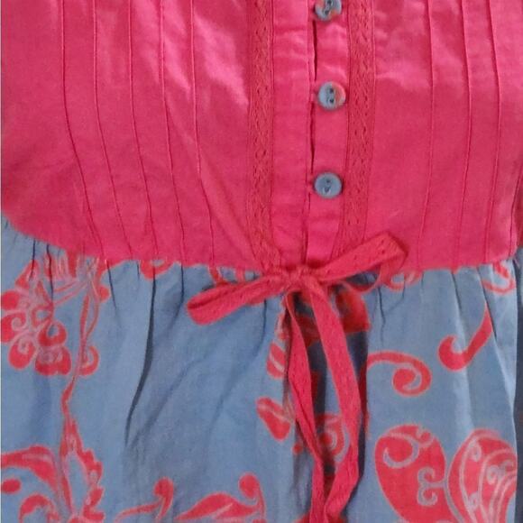 Goubi floral 100% cotton babydoll peplum top size small - Picture 3 of 6